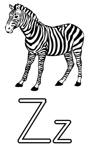 376x600 Zebra Coloring Page