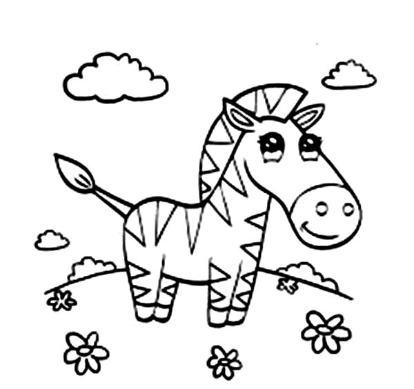 600x564 Beautiful Zebra Coloring Page