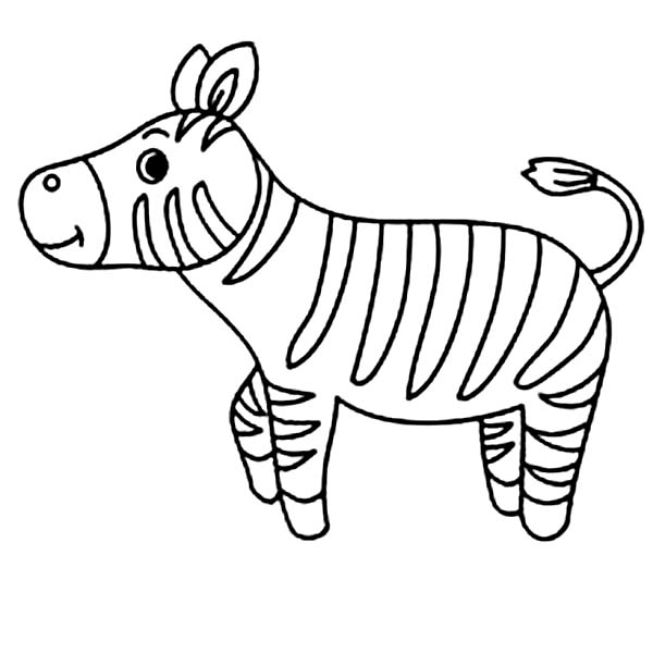 600x600 Cute Little Zebra Coloring Page