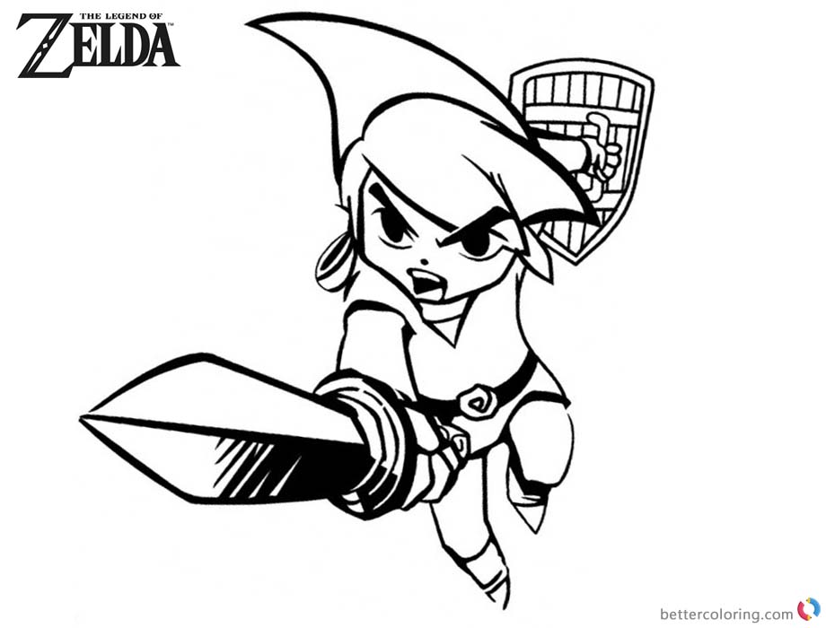 920x700 Legend Of Zelda Coloring Pages Link Jump To Fight
