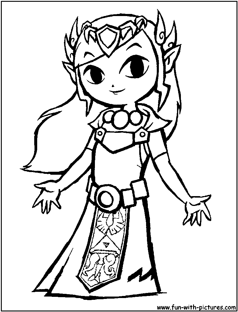 800x1050 Princess Zelda Coloring Pages
