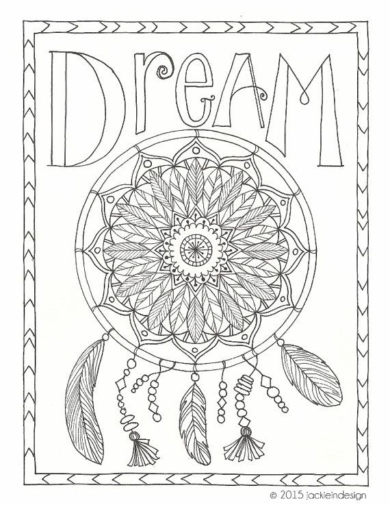 570x737 Dream Catcher Coloring Pages For Adults Dream Coloring Page Pdf