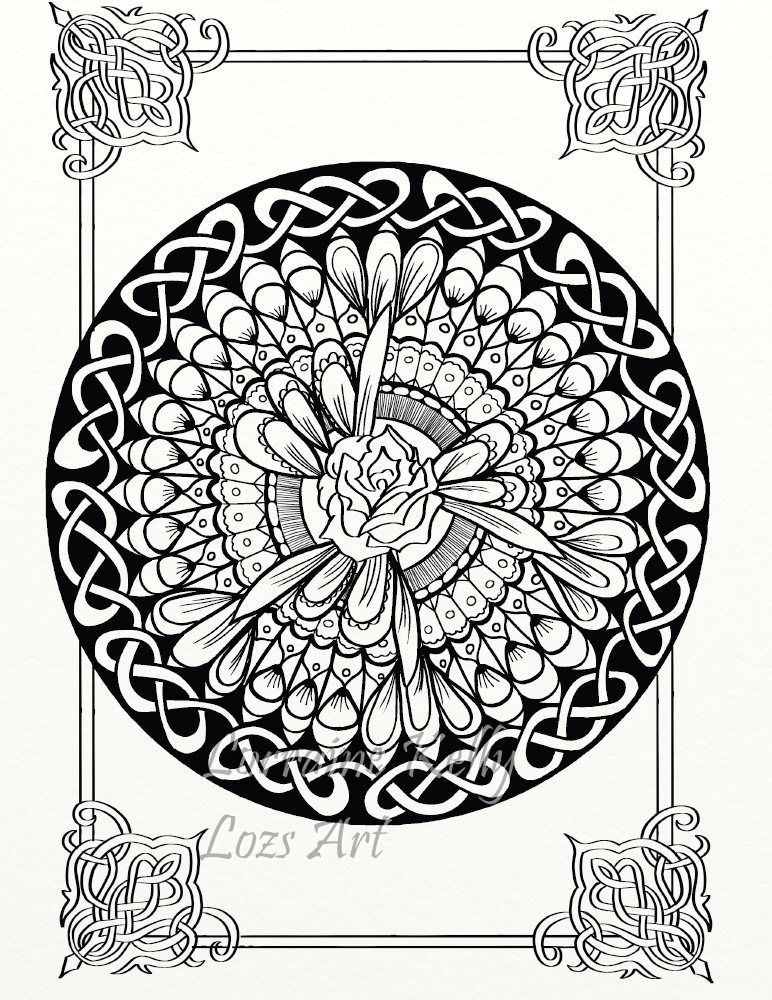 772x1000 Celtic Knots Mandala Adult Coloring Pages Pdf Download Diy Rose