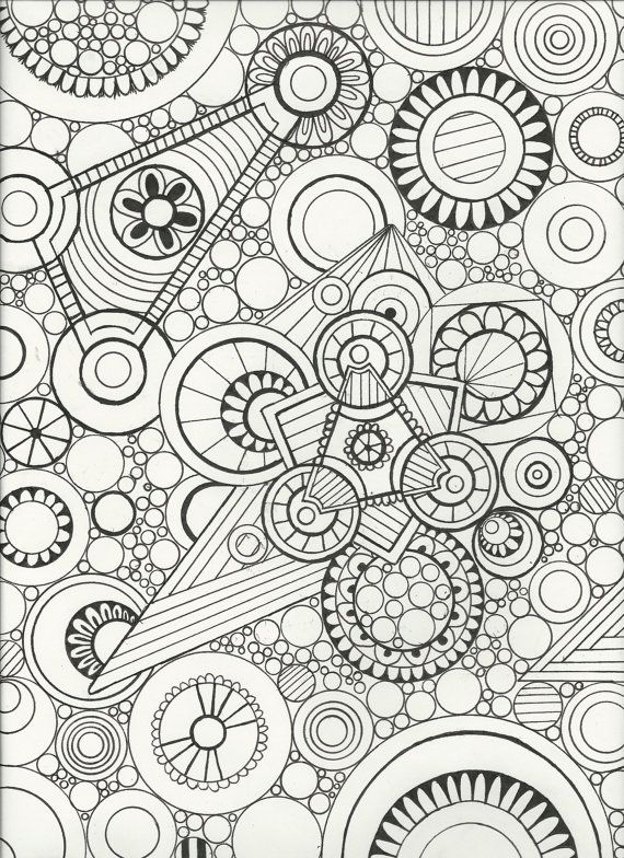570x784 Original Hand Drawn,zen Doodle Art,adult Coloring Page,wall Art