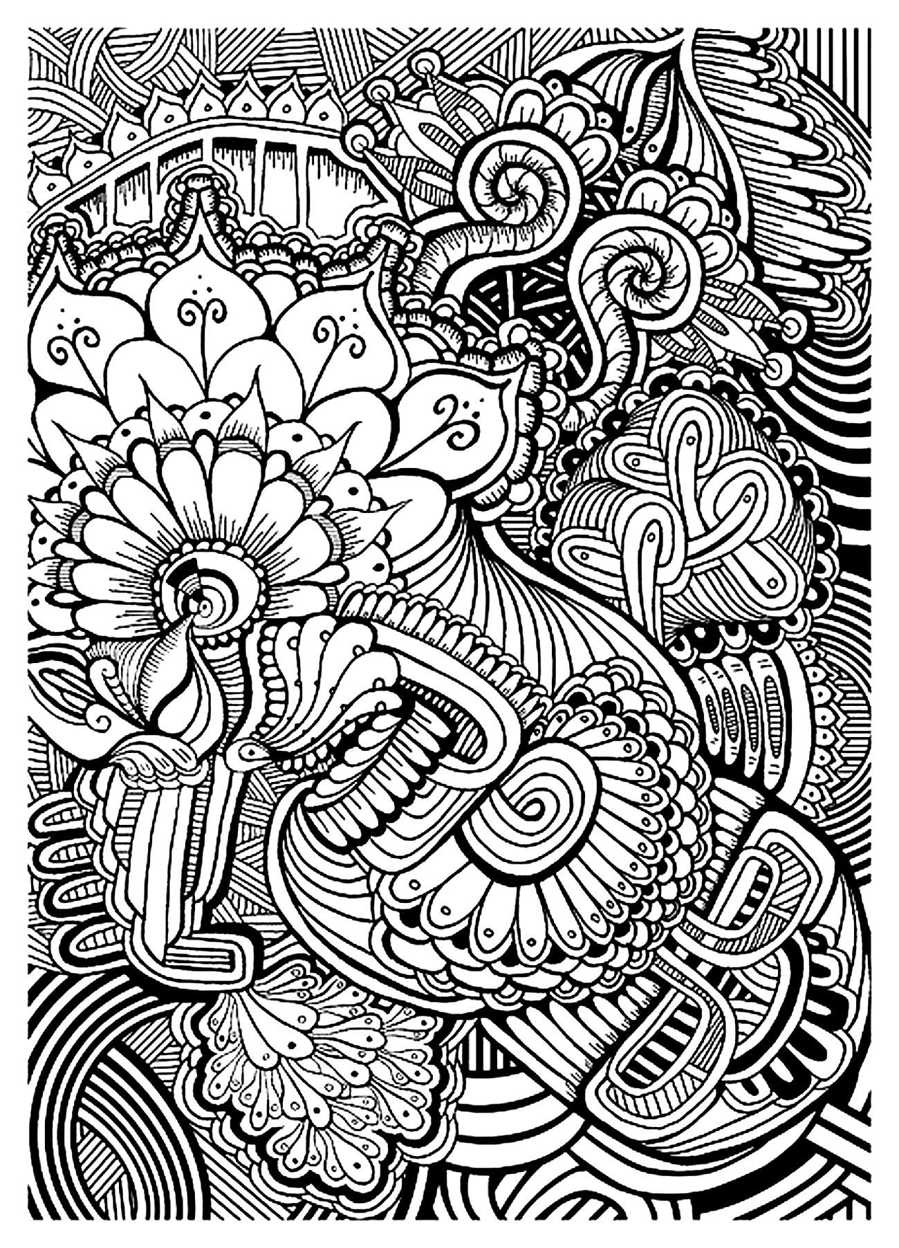 1300x1805 Zening Pages For Adults Printable Online Zendoodle Free Picture Hd