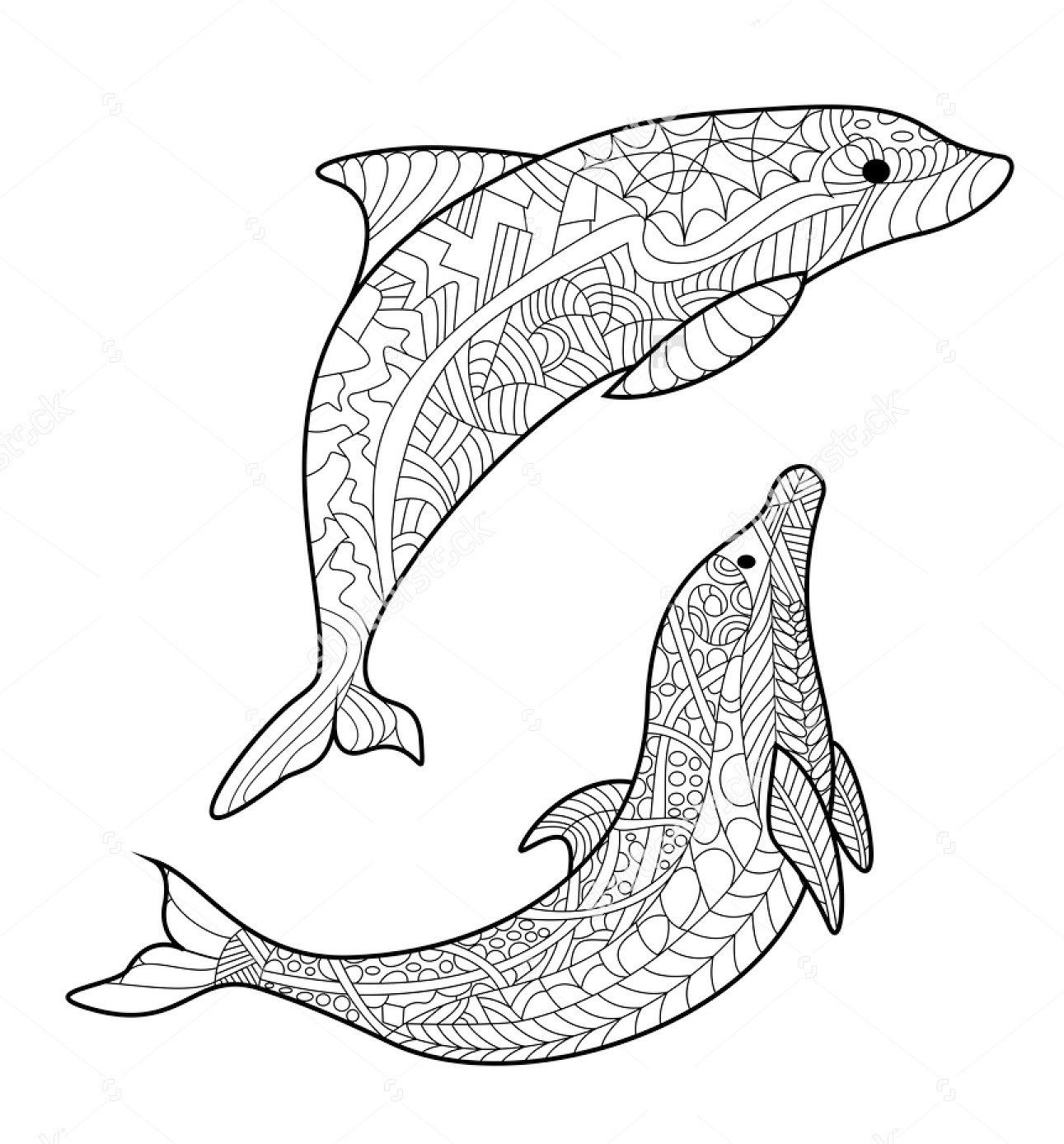 1291x1388 Zentangle Dolphin Clipt Art Art Coloring Pages Designs