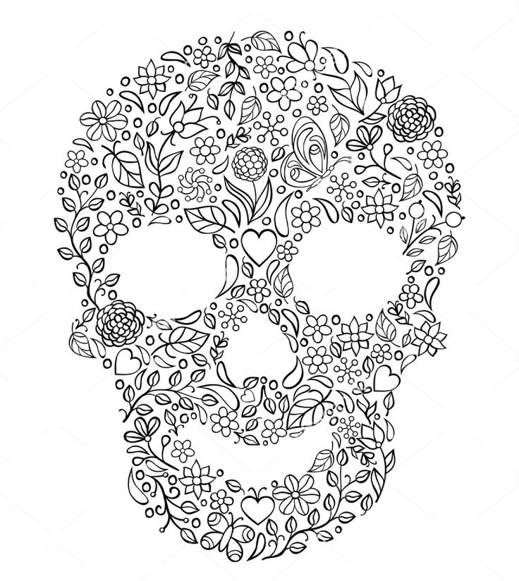 736x824 Best Skull Zentangle Coloring Images On Zentangles