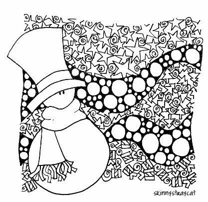417x404 Christmas Zentangle Coloring Pages Owl Page Free Printable