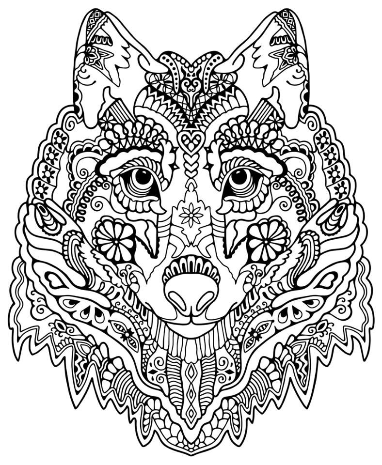 788x960 Wolf Abstract Doodle Zentangle Coloring Pages Colouring Adult