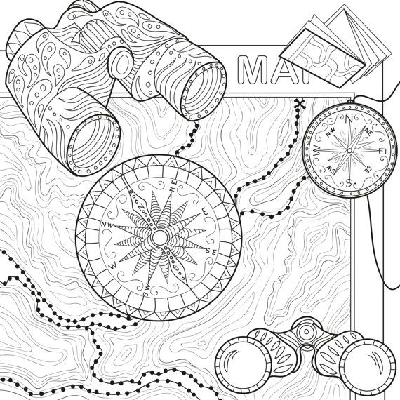 570x570 Printable Coloring Page Zentangle Camping Coloring Book Pdf