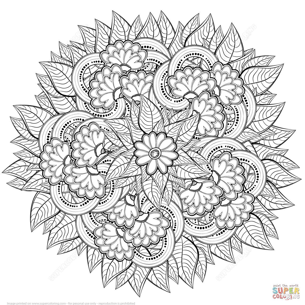 1300x1300 Coloring Mandala