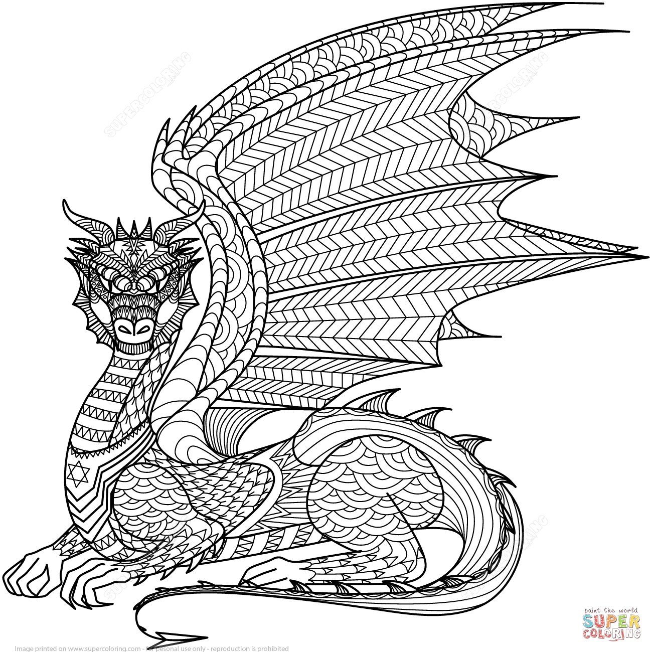 1300x1300 Coloring Pages Of Dragons New Dragon Zentangle Coloring Page