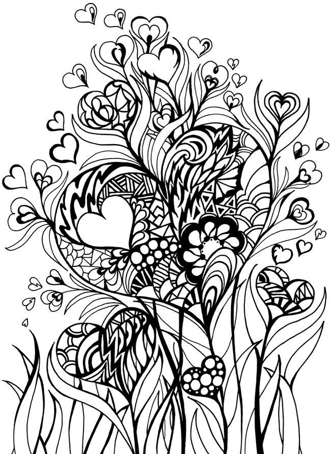 Zentangle Flowers Coloring Pages
