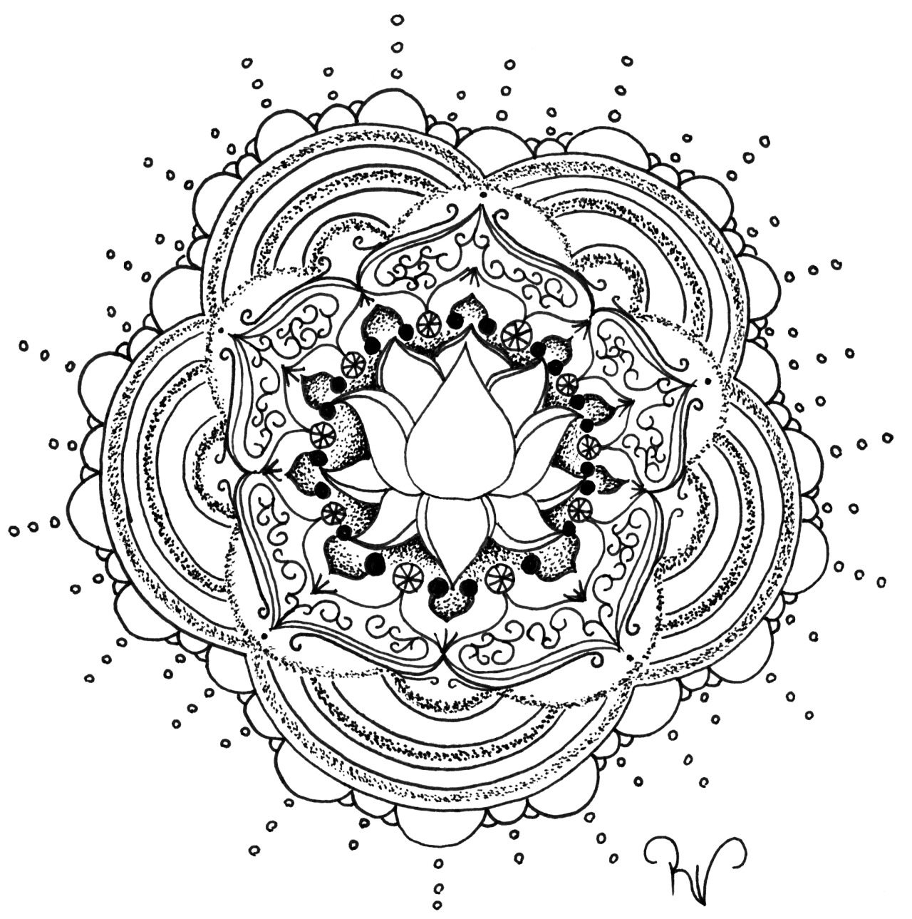 1280x1289 Lotus Flower Mandala Coloring Pages Download Coloring For Kids