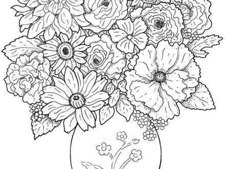 440x330 Detailed Flower Coloring Pages, Zentangle Coloring Pages