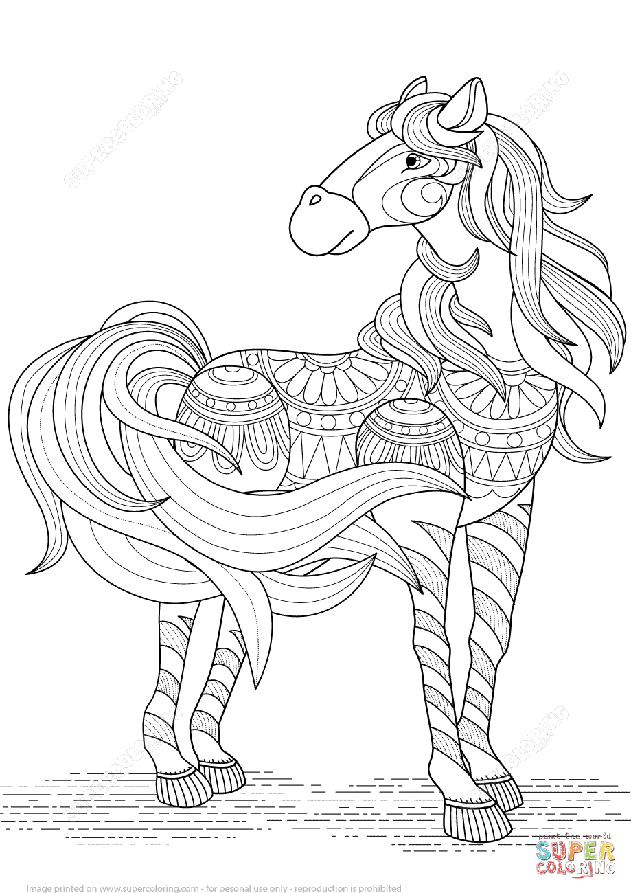 919x1300 Lovely Horse Zentangle Super Coloring Coloring Pages