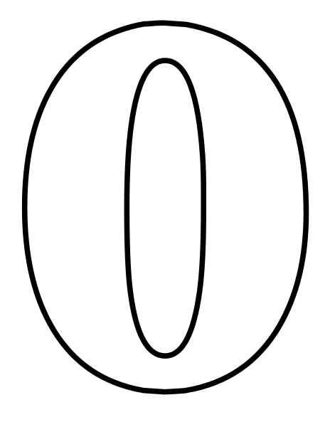 464x600 Number Zero Coloring Page