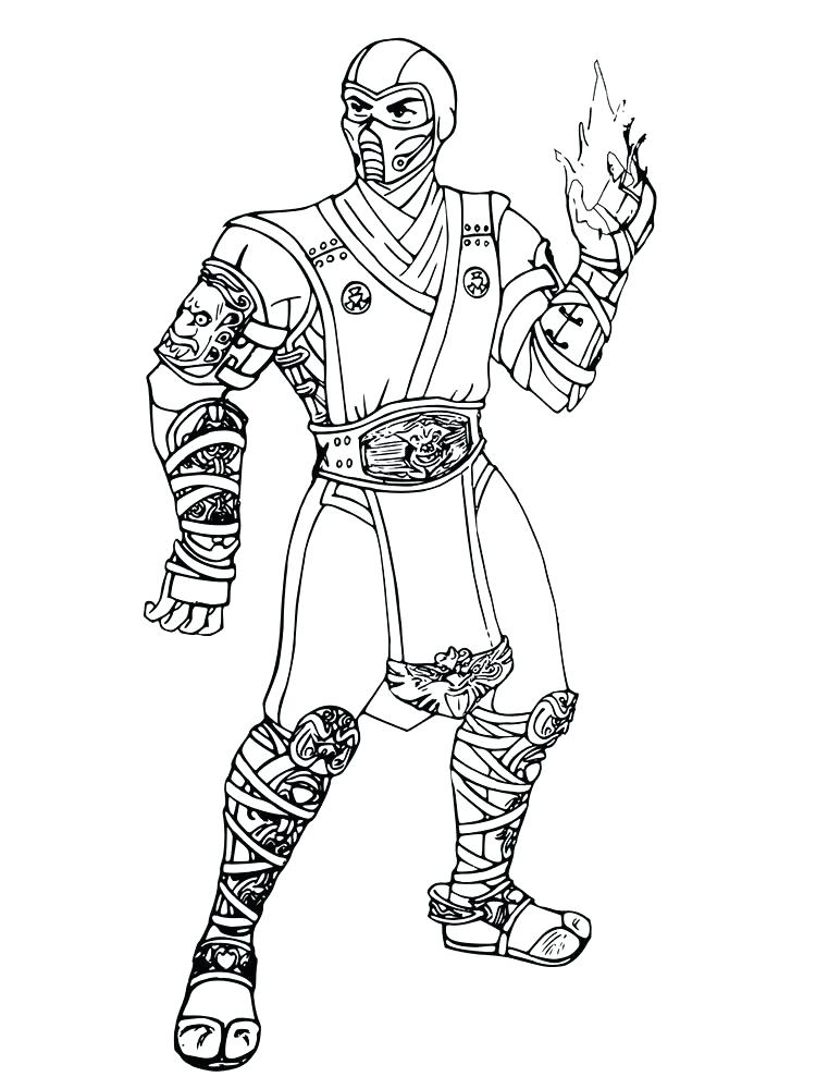 750x1000 Coloring Pages Coloring Pages Mortal Sub Zero Coloring