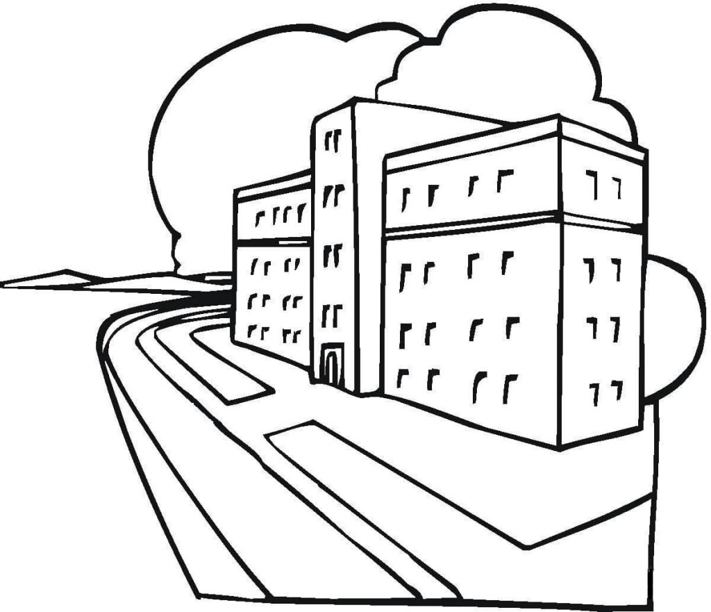 1024x881 New Hospital Architecture Coloring Page