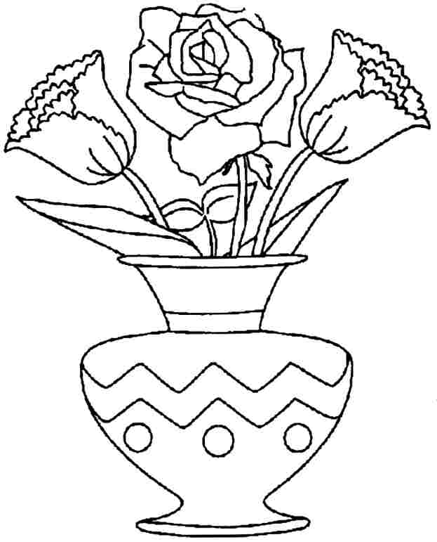 623x771 Flower Bouquet Coloring Pages