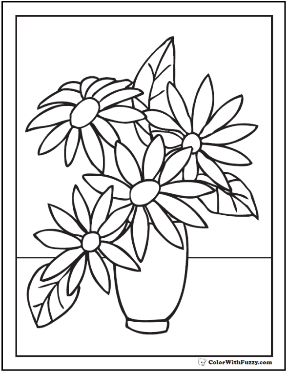 590x762 Flower Coloring Pages Customize And Print Pdf