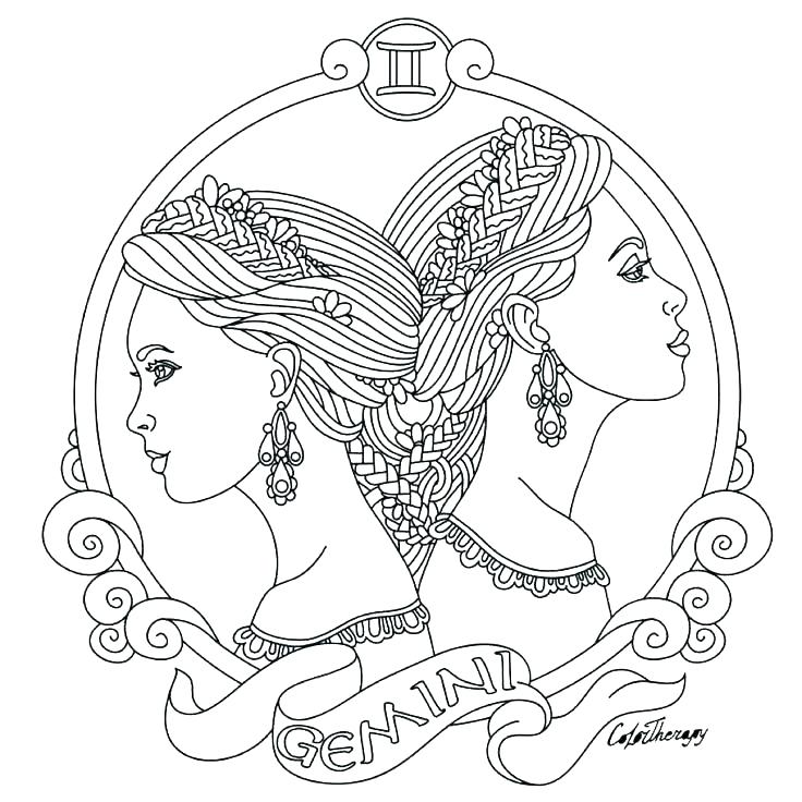 736x736 Coloring Pages Zodiac Signs