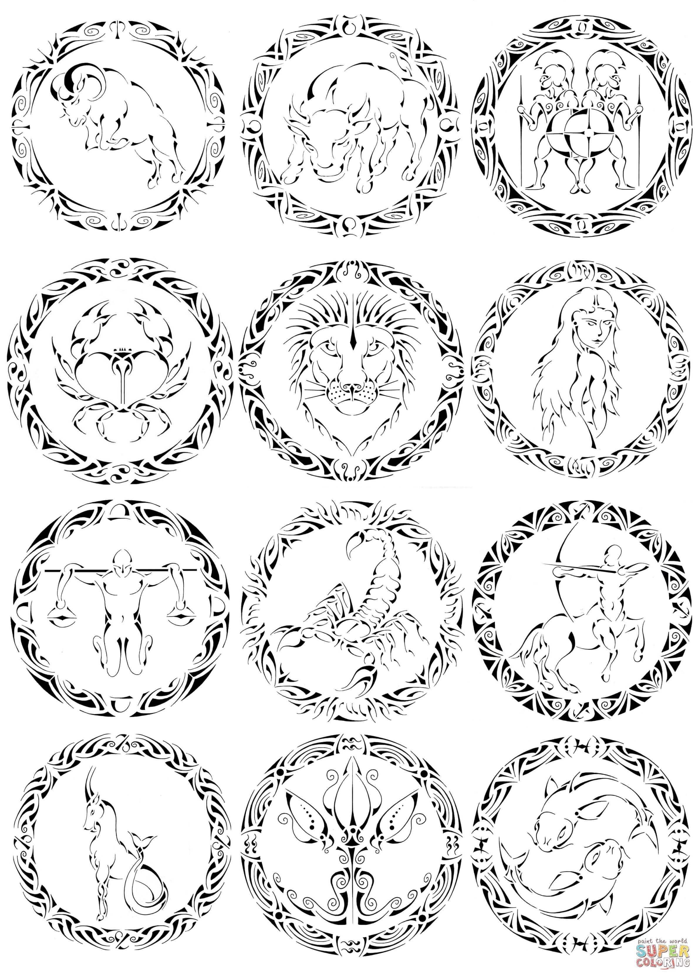 2375x3325 Coloring Pages Zodiac Signs Coloring Page Fun