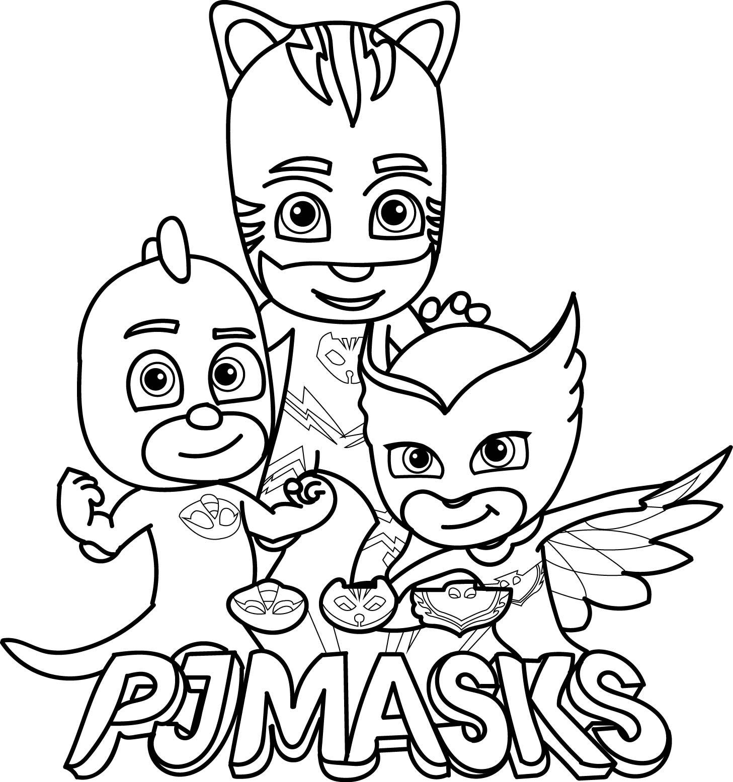 1457x1555 Unique Pj Mask Coloring Pages Advance