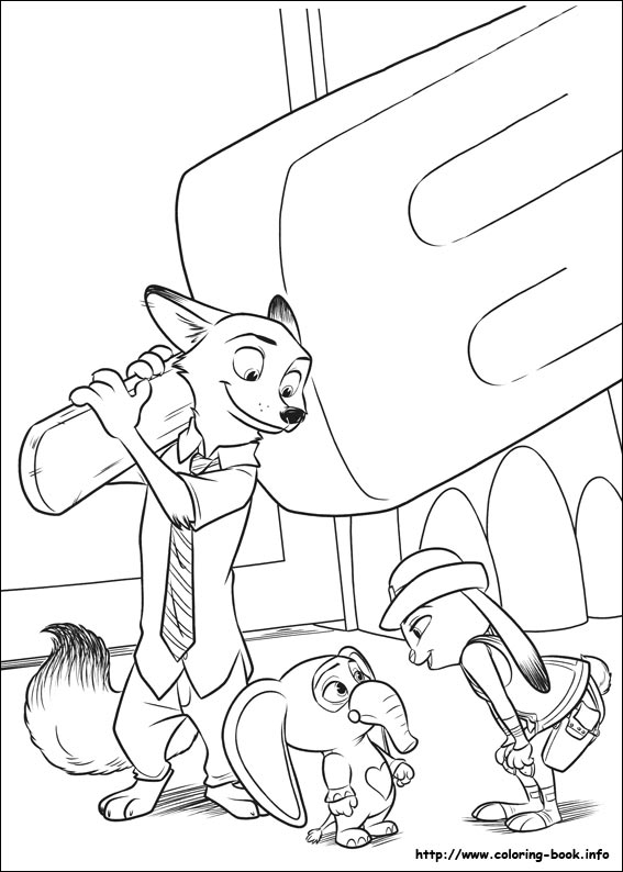 567x794 Zootopia Coloring Picture