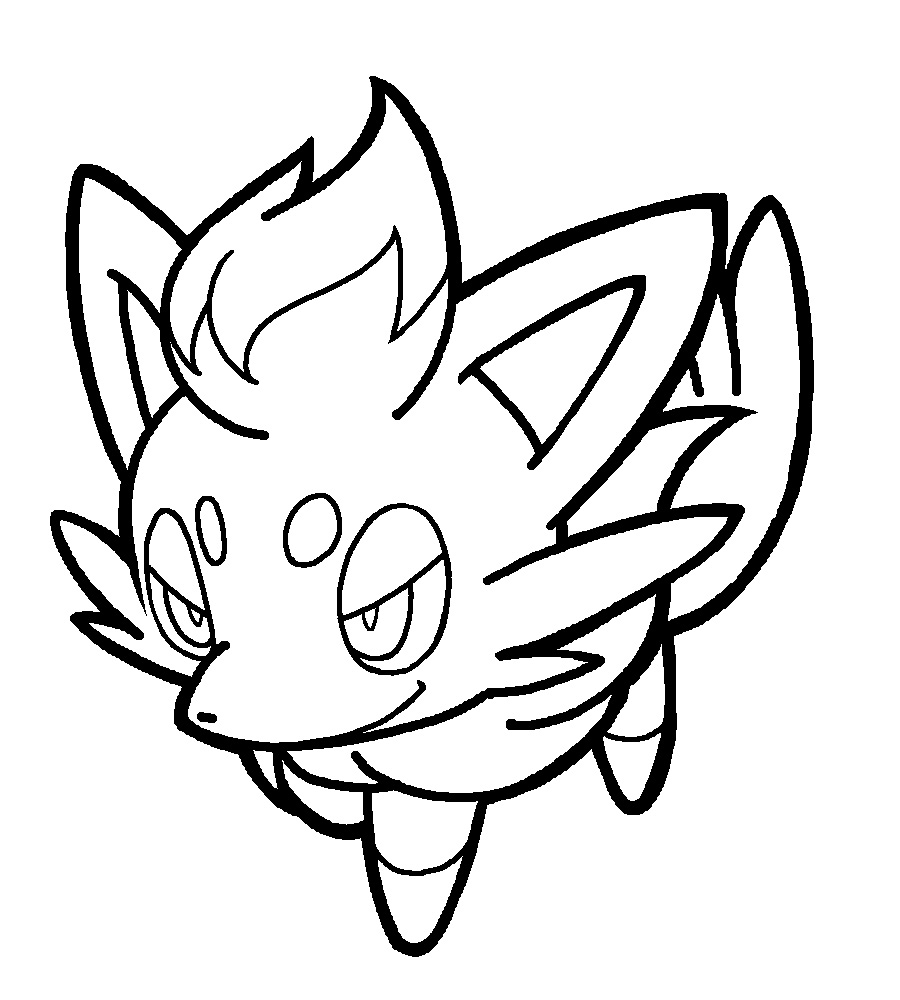 900x1000 Zorua Lineart