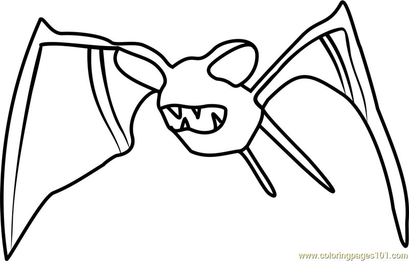 800x511 Zubat Pokemon Go Coloring Page