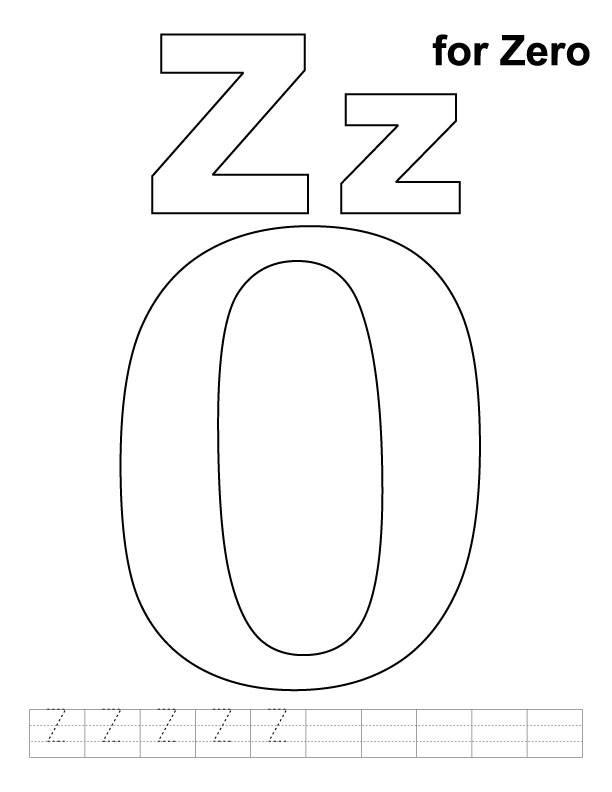 612x792 Z For Zero Coloring Page With Handwriting Practice Download Free