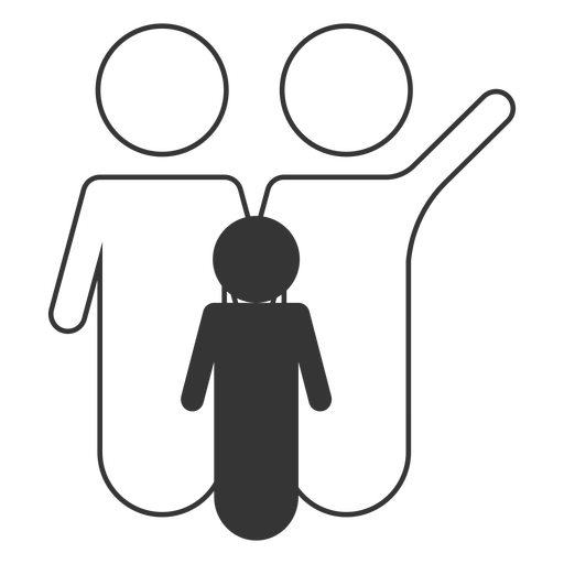 Black And White Family Line Icon