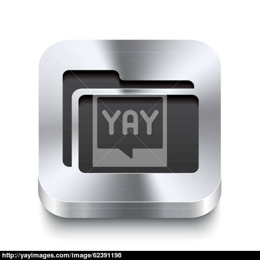 Square Metal Button Perspektive