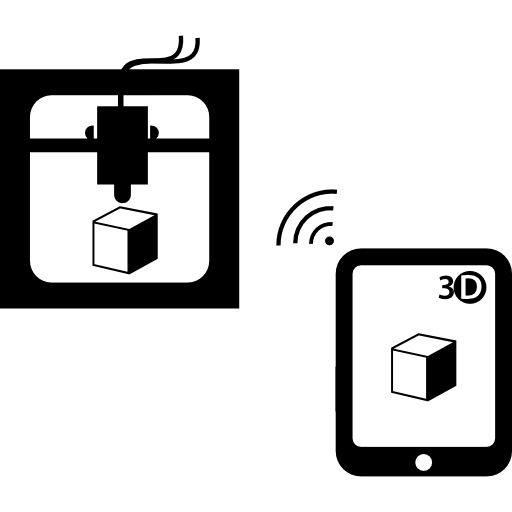 Printing On Printer With Tablet Or Cellphone Icons Free Download