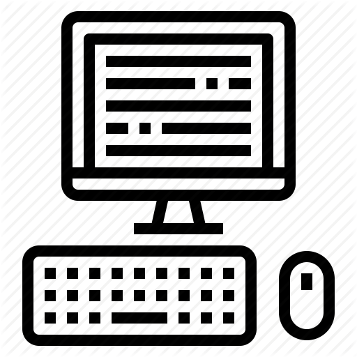 Computer, Keyboard, Monitor, Mouse Icon