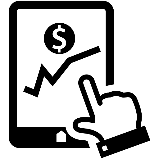 Financial Graphic Of Stocks On Tablet Screen Free Vector Icons
