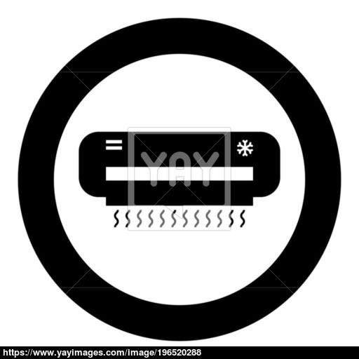 Air Conditioner Icon Black Color In Circle Vector
