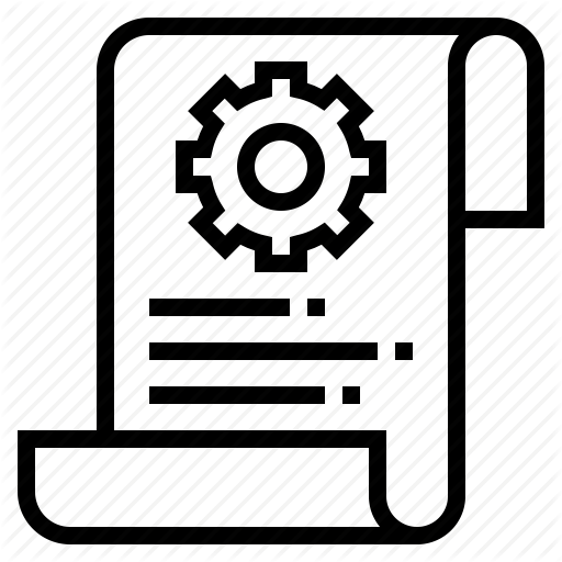 Document, Gear Icon
