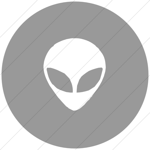 Flat Circle White On Light Gray Classica Space Alien Icon