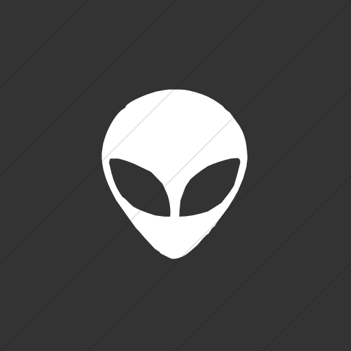 Flat Square White On Dark Gray Classica Space Alien Icon