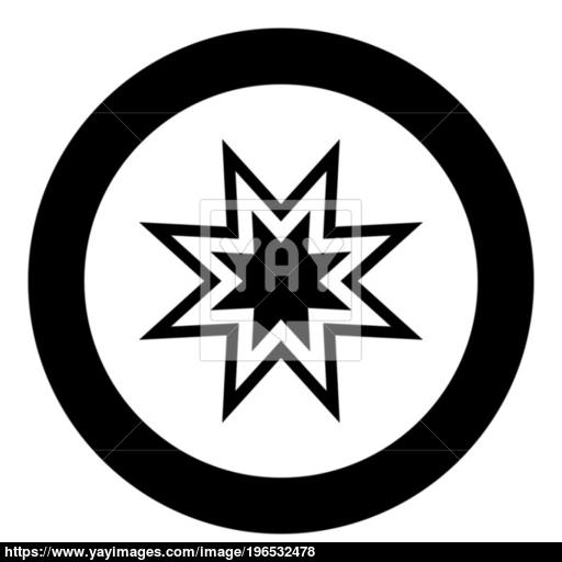 Trendy Retro Star Icon Black Color In Circle Or Round Vector