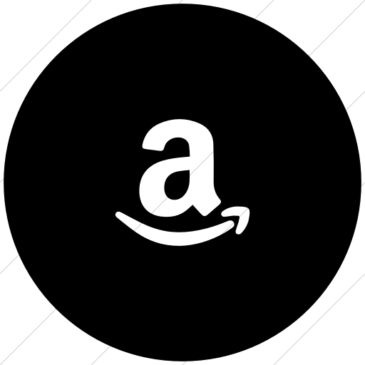 Flat Circle White On Black Foundation Social Amazon Icon