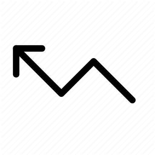 Arrow, Left, Trend, Turn, Up, Zag, Zig Icon