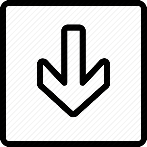 Arrow, Down, Square, Thick Icon