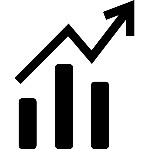 Bars And Line Ascending Graphic Of Data Analytics Icons Free