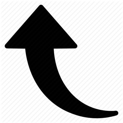 Arrow, Curved, Direction, Up Icon