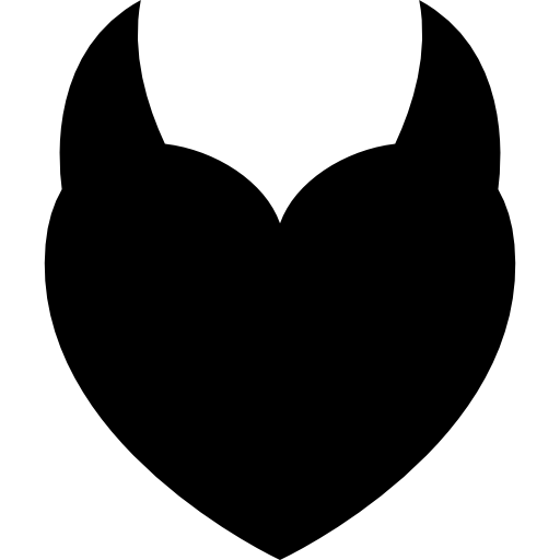 Devil Heart With Two Horns Icons Free Download