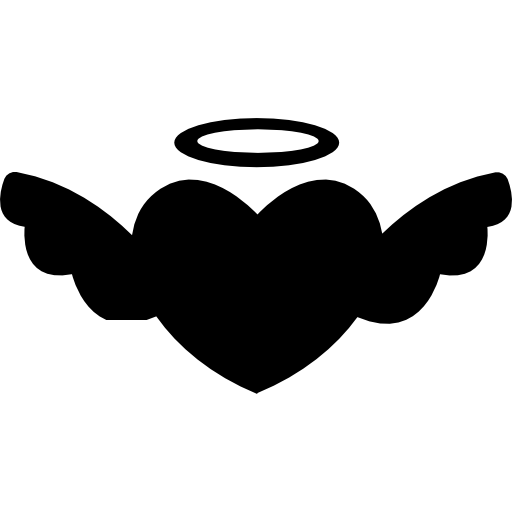 Winged Heart With An Halo Icons Free Download