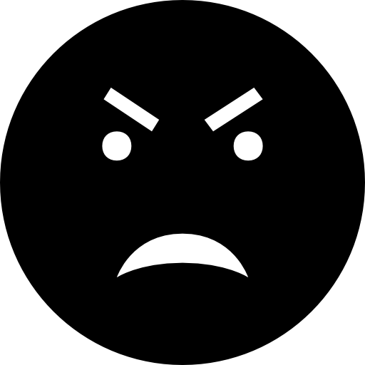 Angry Black Emoticon Face